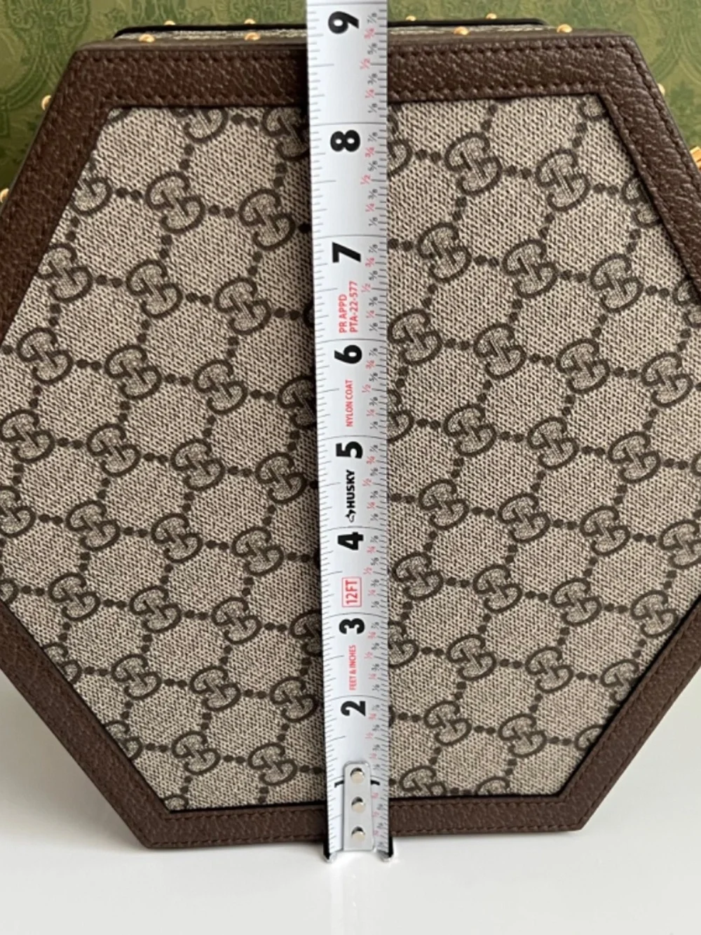 Gucci Women's Bag Rigid Jewelry Accessory Case Beaty Box GG Canvas Gold Lock Key